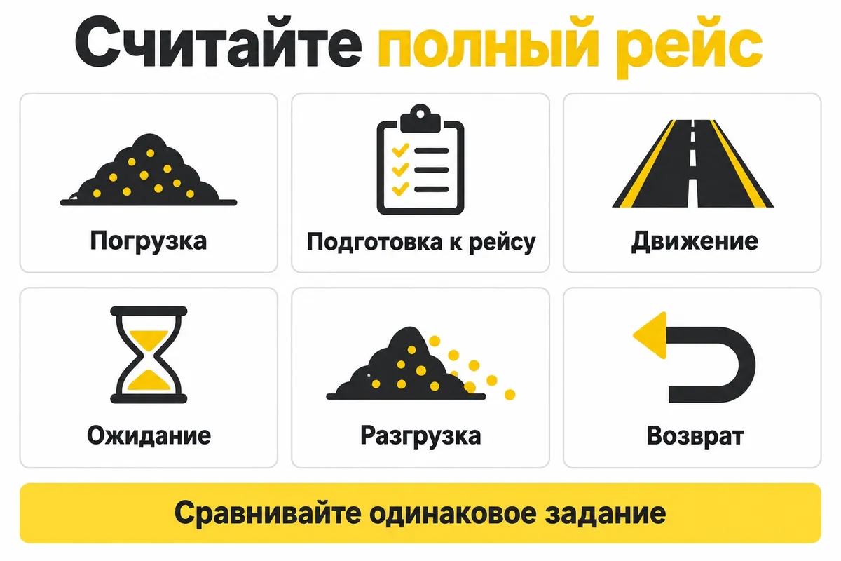 Состав полного транспортного рейса