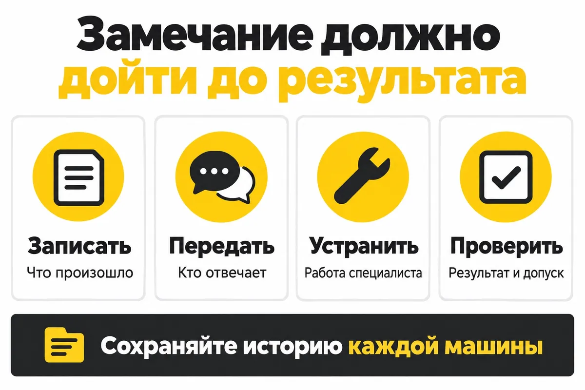Путь замечания от записи до проверки