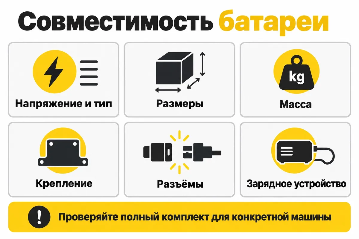 Параметры совместимости тяговой батареи